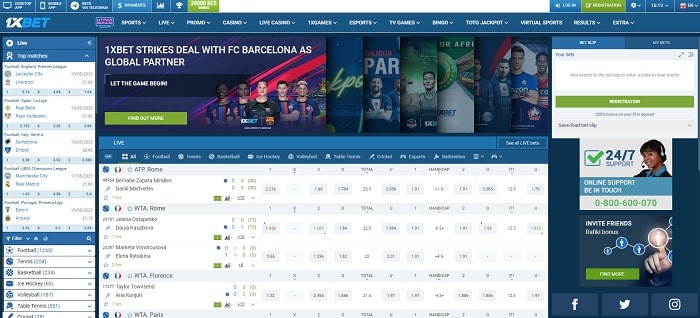 1xBet Website