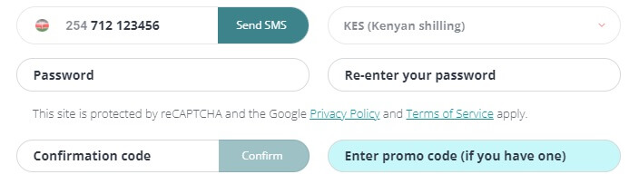 22Bet Registration Form kenya