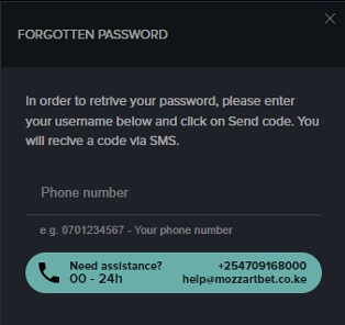 MozzartBet Login Forget Your Password