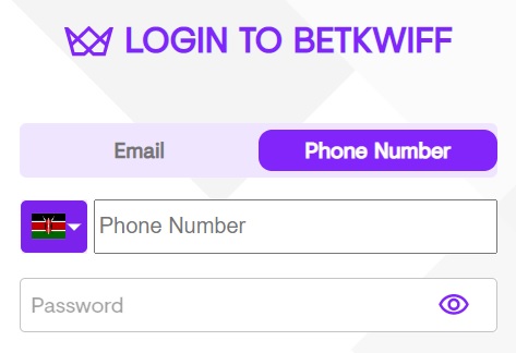 Betkwiff Login Form