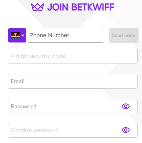 Account Registration Betkwiff