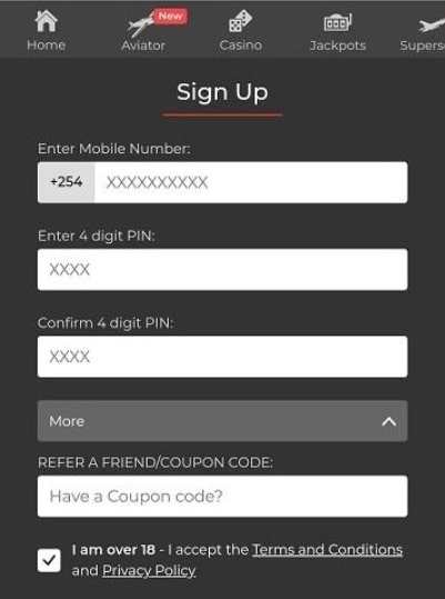 Mobile Sign Up