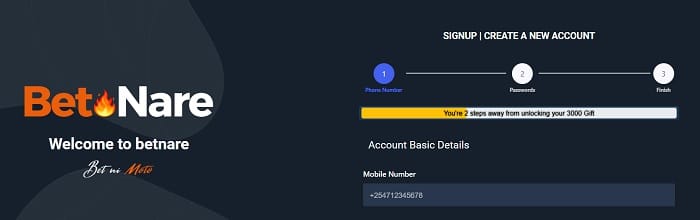 BetNare Registration Form