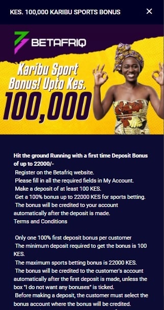 Welcome Bonus Using the BetAfriq App