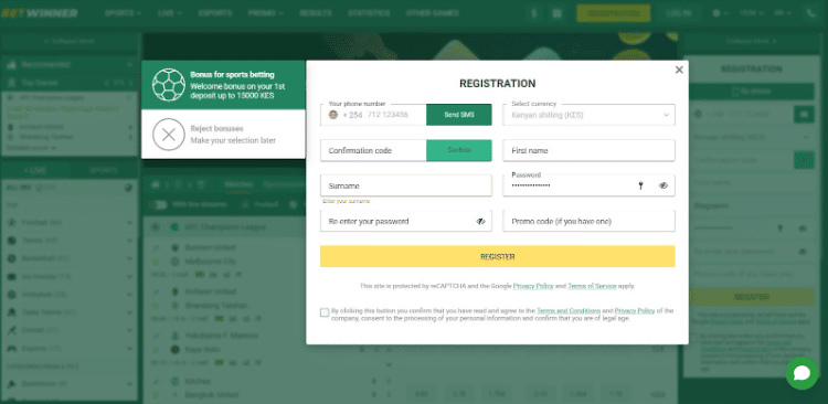 betwinner registration